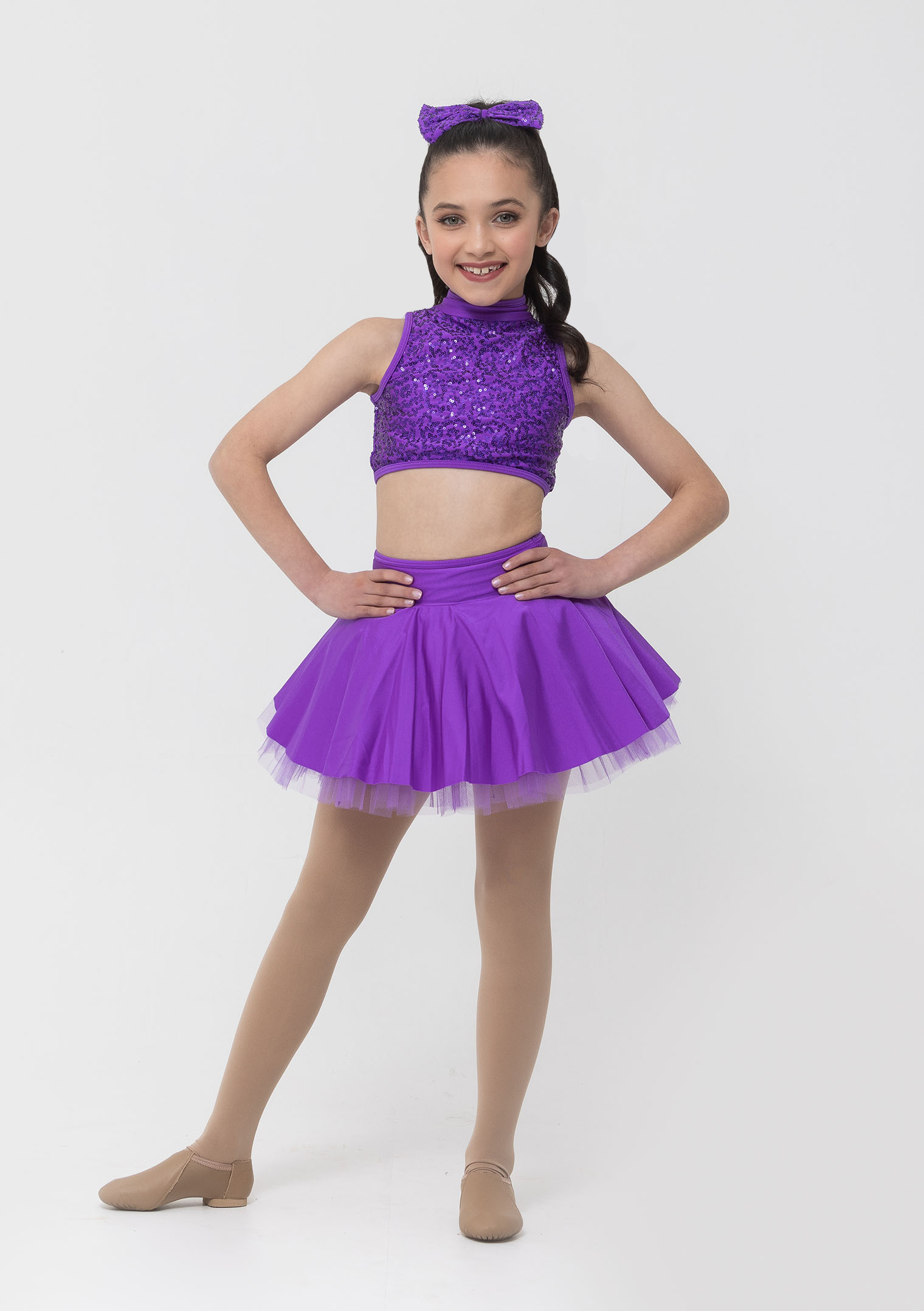 Nylon-Skater-Skirt-Purple-FR
