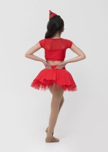 Nylon-Skater-Skirt-Red-BK