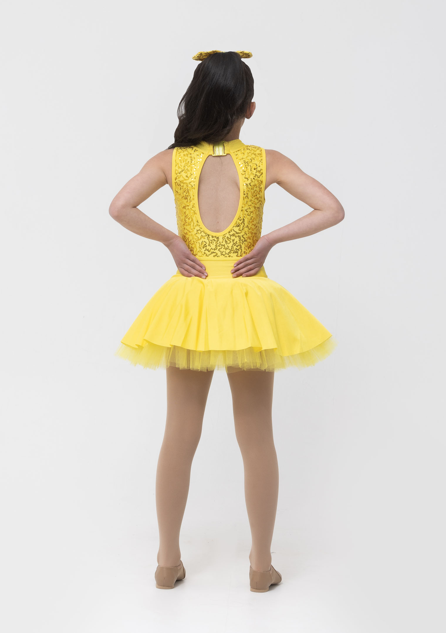 Nylon-Skater-Skirt-Yellow-BK